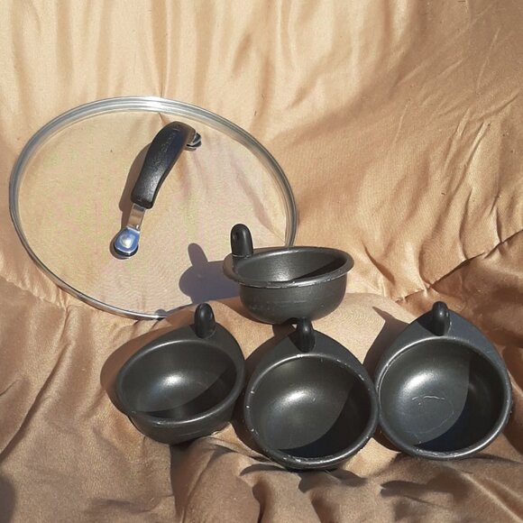 Egg Poaching Stainless Steel Pan Four Non-stick Cups Stove Top Kitchen Aid - Picture 4 of 8